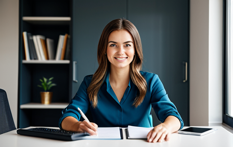 Focused Learning & Prioritization**
A young professional woman sitting at a clean, modern desk in a sunlit home office. She is fully clothed in modest business casual attire (blouse and slacks). In front of her is a well-organized table showing her priorities: SEO, Content Marketing, and Social Media. She is smiling slightly, looking focused and determined. The background is blurred to emphasize her concentration. safe for work, appropriate content, fully clothed, professional, perfect anatomy, natural proportions, professional photography, high quality.
**