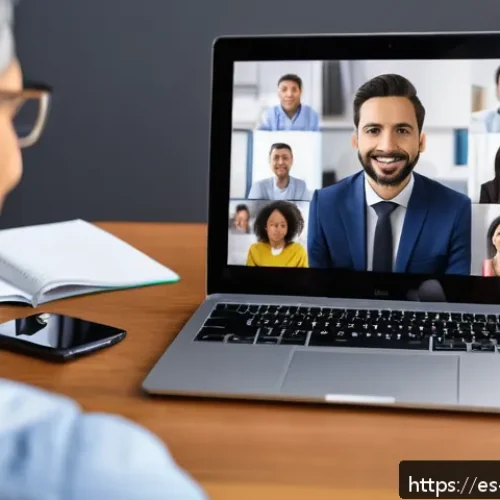 Home 33 핵심 스킬 우선순위화에서의 커뮤니케이션 기술 - A professional virtual meeting scene showing diverse Hispanic colleagues attentively listening durin...